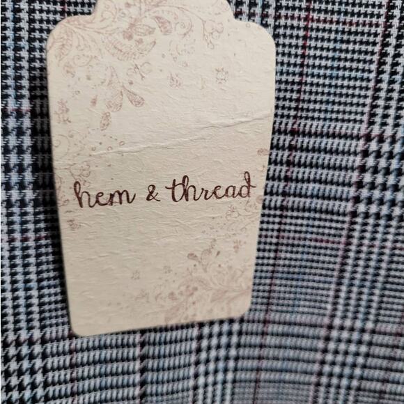 NWT Hem Thread Plaid Choker Dress Sm Preppy Collared Cutout Style Academia Core - Picture 7 of 10